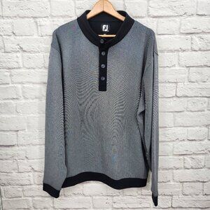 FootJoy Jacquard 1/4 Button Pullover Grey Gray Black Golf Outdoor  Men's XXL